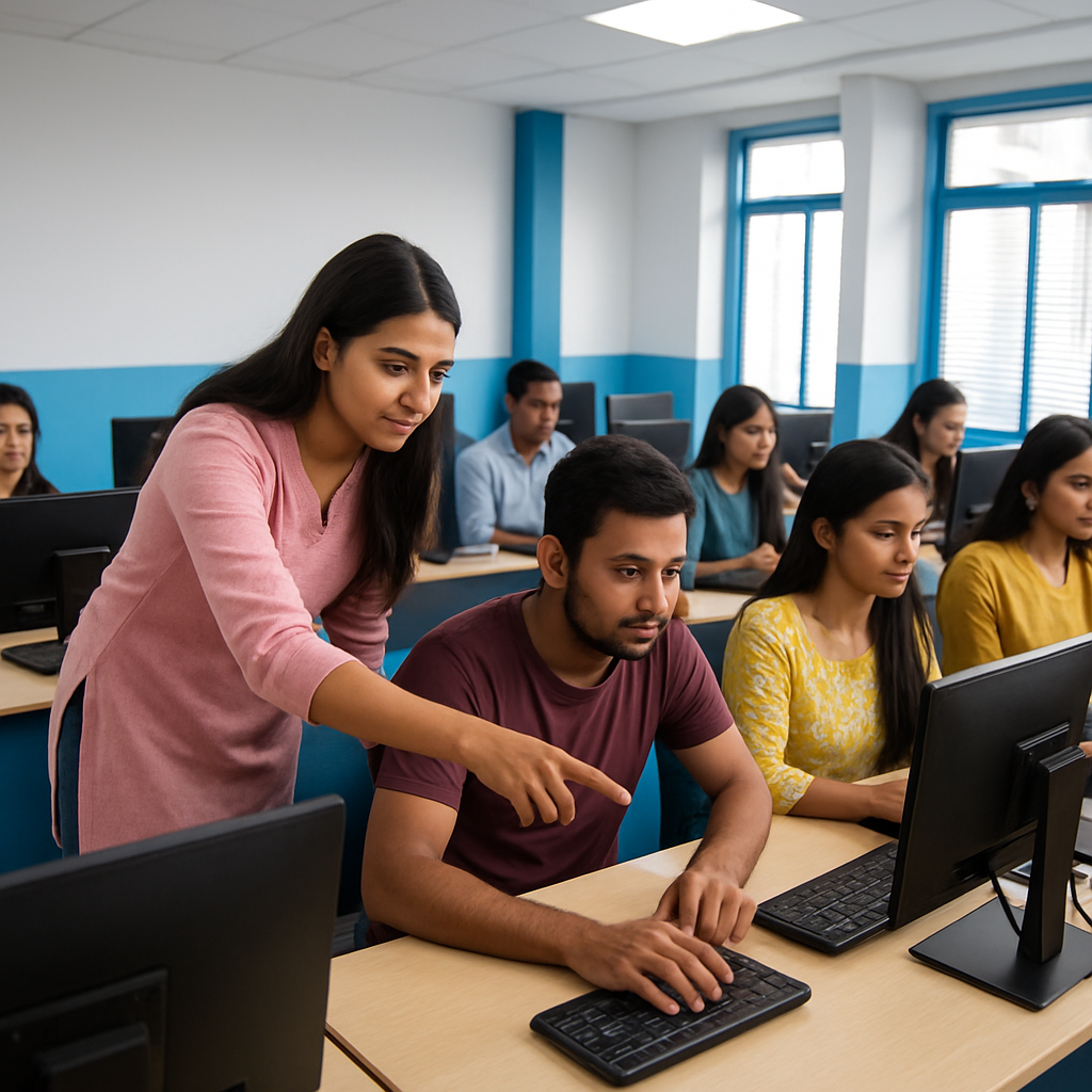 Students learning in our computer lab